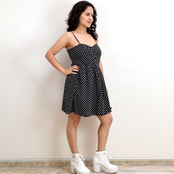 Cotton On Dresses & Skirts - 💜3/$30 Black Polka Dot Spaghetti Summer Dress
